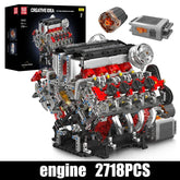 MOULD KING Technology 10130 F488 Supercar V8 Engine Model 2718Pcs Building Blocks Toy Set With Motor - NTKSTORE